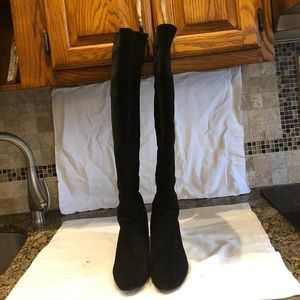 Women Franco Sarto black suede knee high boots